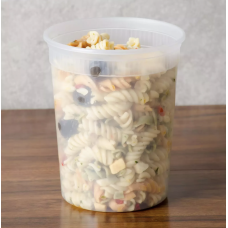 32 oz Microwavable Translucent Plastic Deli Container and Lid