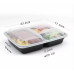 32oz Meal Prep Containers 3 Compartment with Lids, Food Storage Containers, Bento Box, BPA Free, Stackable, Microwave/Dishwasher/Freezer Safe